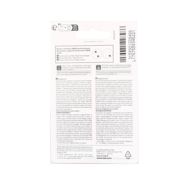 3159921228486 - Nuk - 2 Sucettes en silicone 6-18 mois