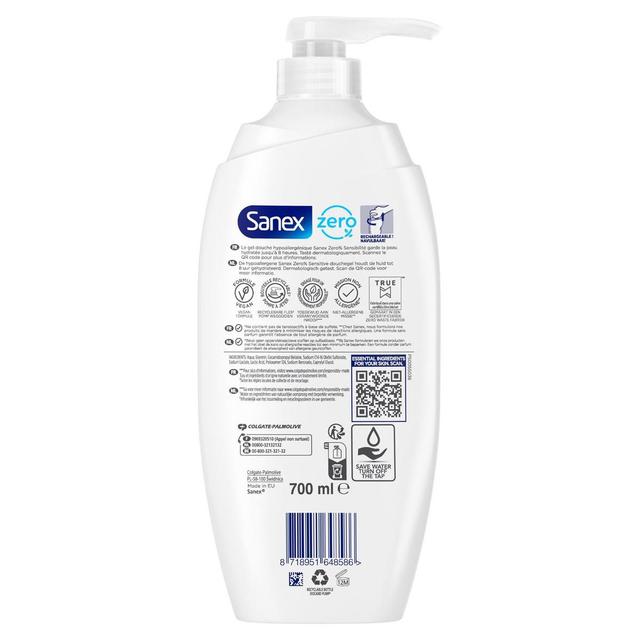 8718951648586 - Sanex - Gel Douche Zéro Peaux Sensibles Hypoallergénique