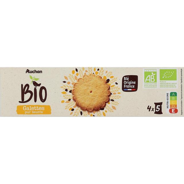 3596710459186 - Auchan BIO - Galettes pur beurre bio x20
