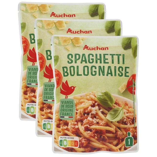 2050000409486 - Auchan - Spaghetti à la bolognaise sachet express micro-ondes
