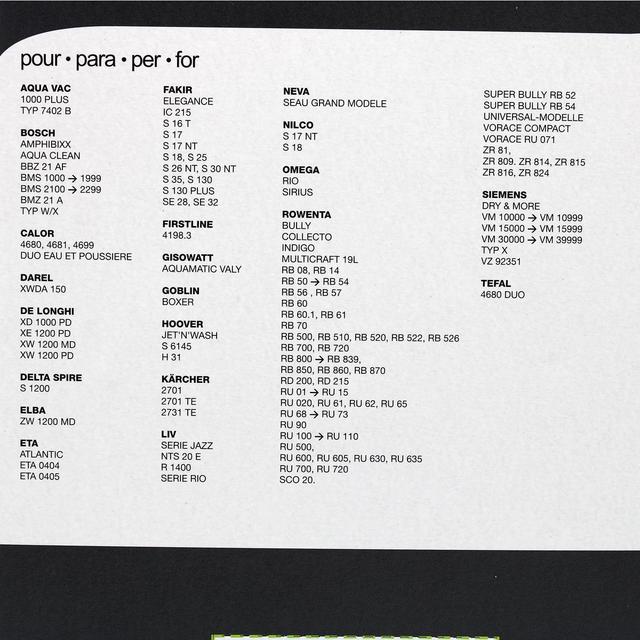 3307646000287 - Home équipement - Sacs aspirateur papier RO81