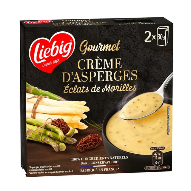 3036815431187 - Liebig - Duo d'Asperges aux Eclats de Morilles Soupe liquide en brique individuelle