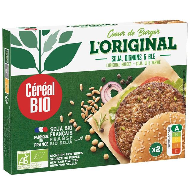 3175681262287 - Céréal Bio - 2 Coeurs de Burger Végétaux l'Original Soja Oignon Blé Bio