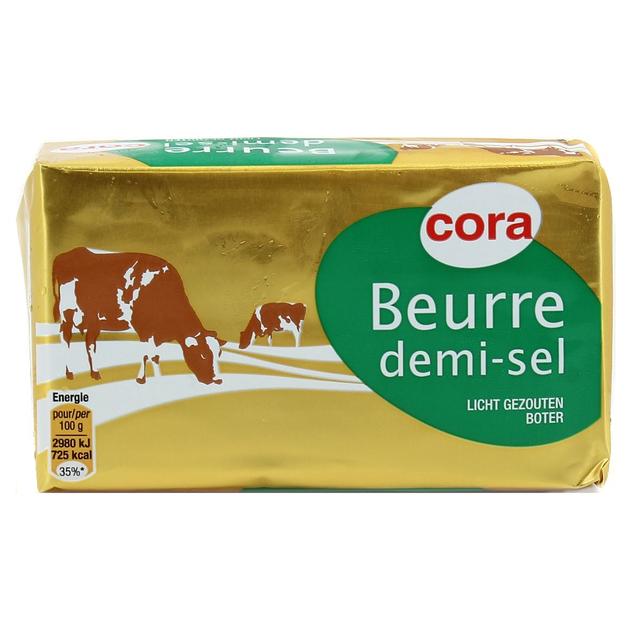 3257980702487 - Cora - Beurre plaquette 1/2 Sel