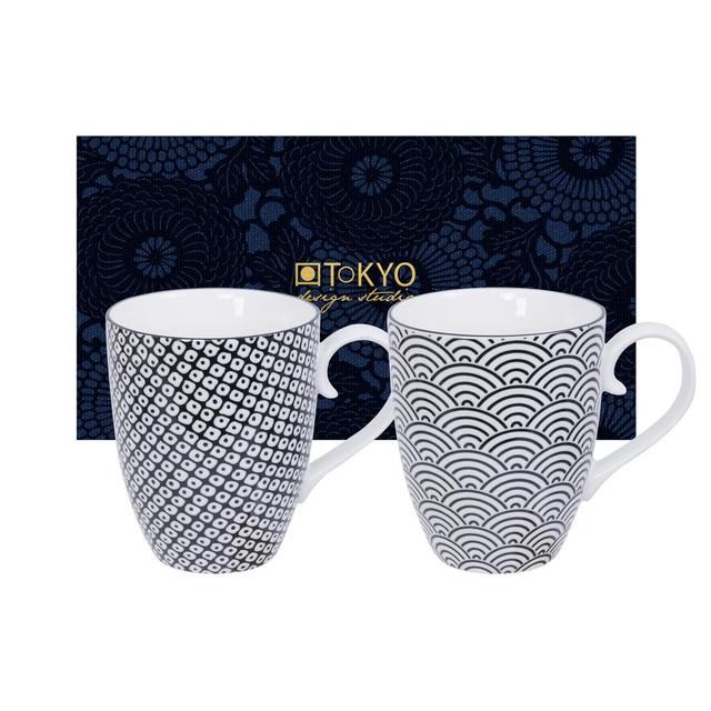 8719323533387 - Tokyo Design Studio - Coffret 2 Mugs Nippon Black Wave Raindrop