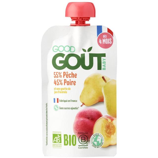 3760269314887 - Good Goût - Poire Pêche Bio Gourde Bébé Dès 4 mois