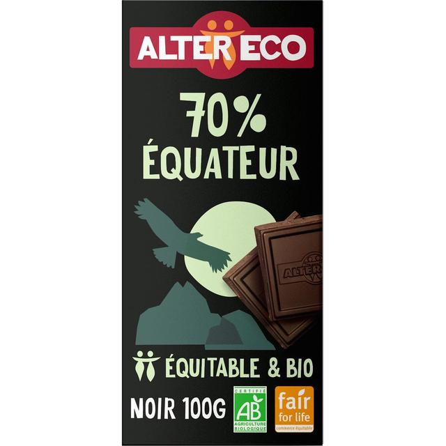 3700214616987 - Alter Eco - Commerce Equitable - Chocolat Noir 70% Cacao Bio d'Equateur