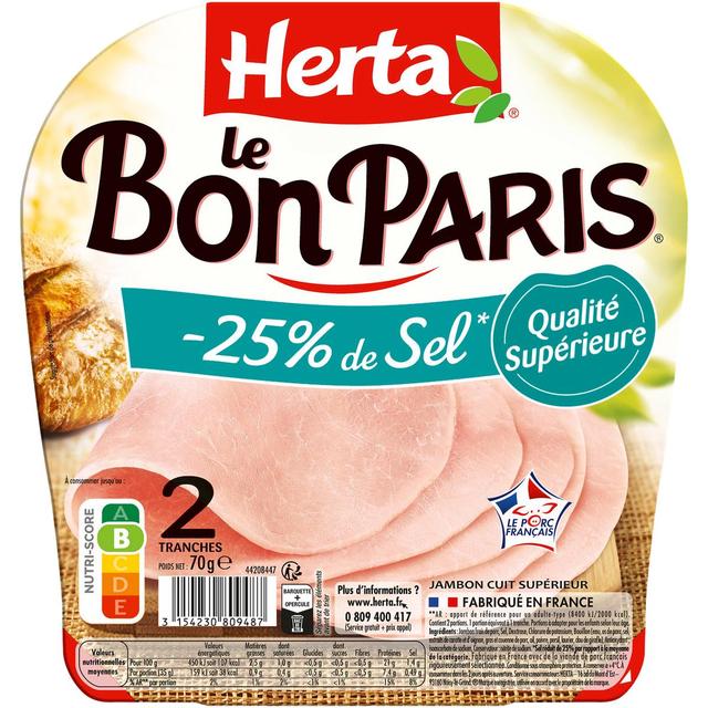 3154230809487 - Herta - Jambon Le Bon Paris Taux de Sel Réduit