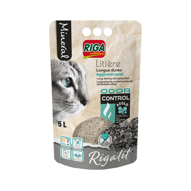 3166780060188 - Riga Rigalit - Litière Minérale Agglomérante bentonite Odor Control pour chat 4,2kg