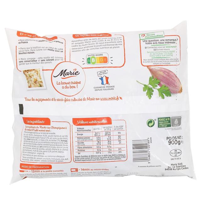 3248830720188 - Marie - Risotto au poulet et champignons à la crème sauce cuisinée aux échalotes et au persil