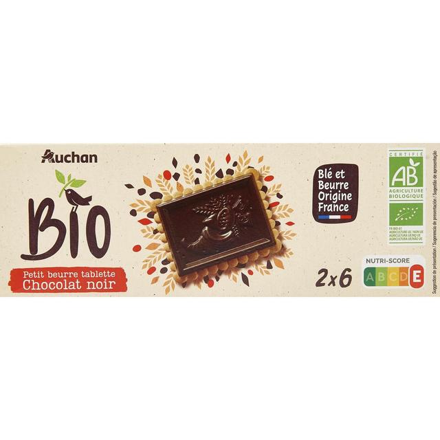 3596710451388 - Auchan BIO - Biscuits petit beurre avec tablette de chocolat noir bio
