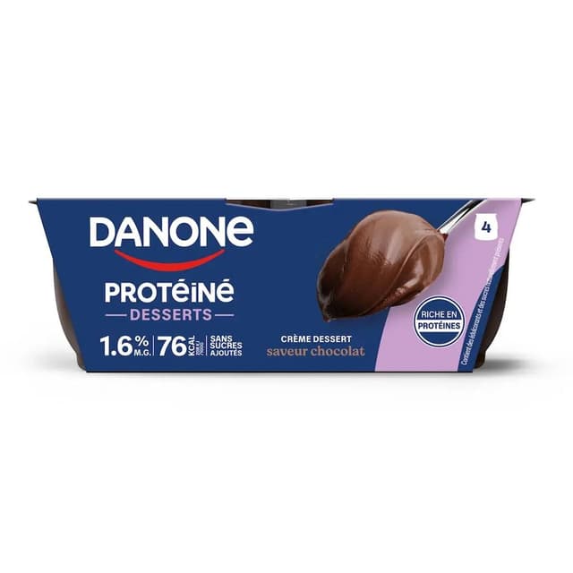 3033492142788 - Danone - Crème dessert protéinée au chocolat 1,6%mg