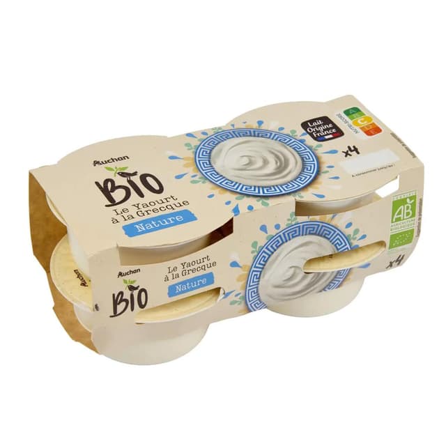 3596710472888 - Auchan BIO - Yaourt à la grecque nature bio