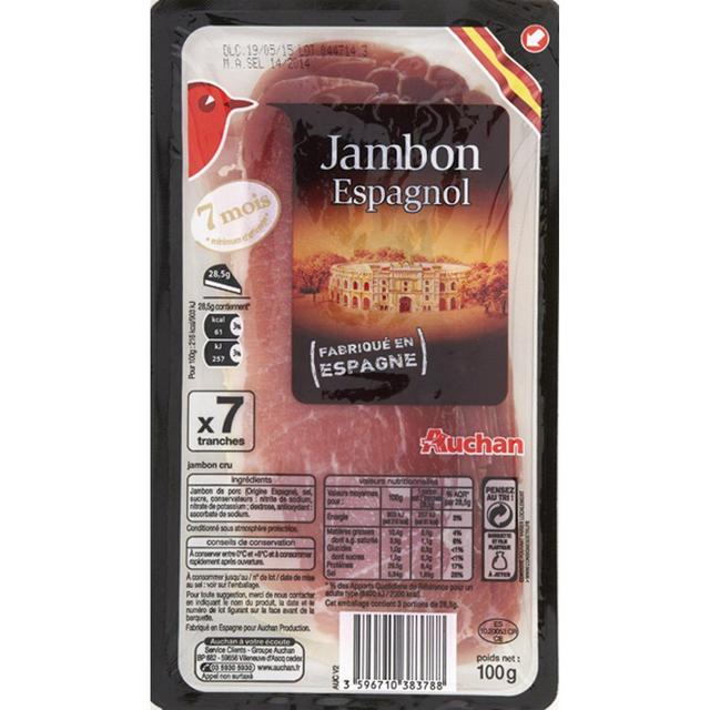 3596710383788 - Auchan - Jambon Espagnol 7 Mois d'Affinage