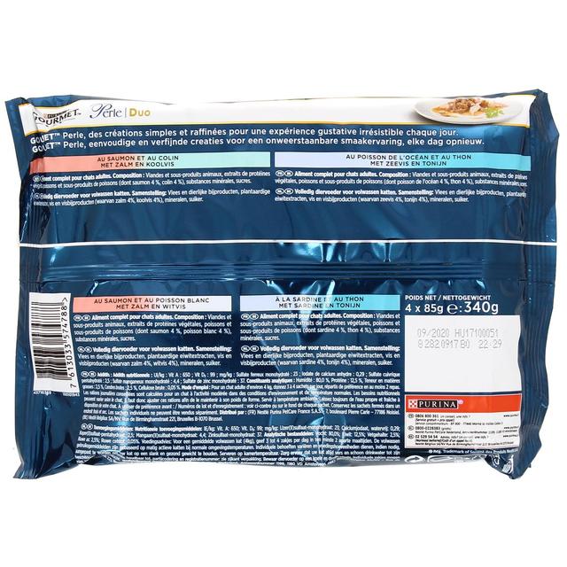 7613033574788 - Purina - Gourmet Perle - Sachets Duo de la Mer 4 Variétés pour chat