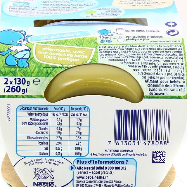 7613031478088 - Nestlé - Naturnes - Petits pois Bol Bébé Dès 4 mois