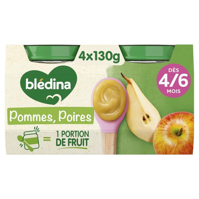 3041091678188 - Blédina - Pommes Poires Pots Bébé dès 4 mois