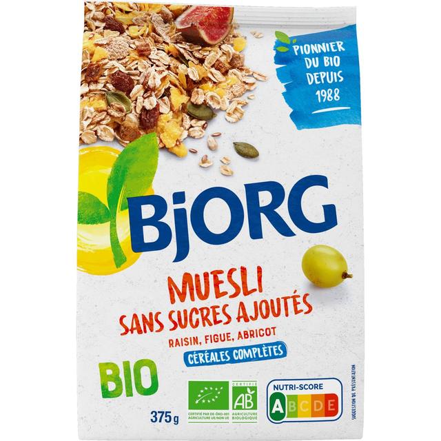 3229820129488 - Bjorg - Muesli Raisin Figue Abricot sans sucres ajoutés bio