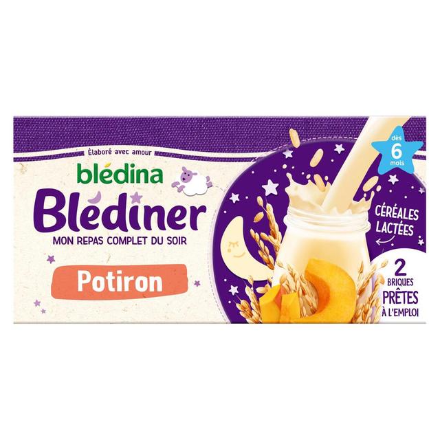 3041090000089 - Blédina - Blédîner - Céréales Lactées Potiron Brique Bébé Dès 6 mois