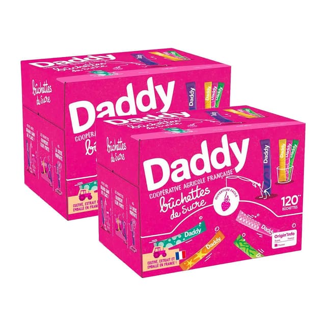 2050000421389 - Daddy - Sucre en Buchette Boîte Distributrice de 120 bûchettes