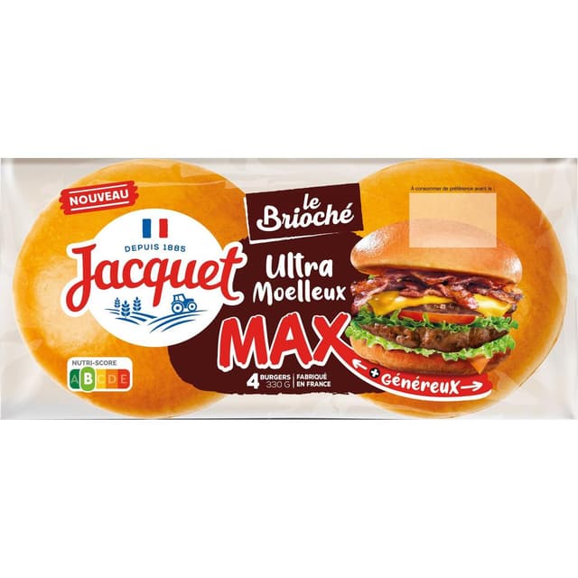 3029330802389 - Jacquet - Pain Hamburger Max Brioché
