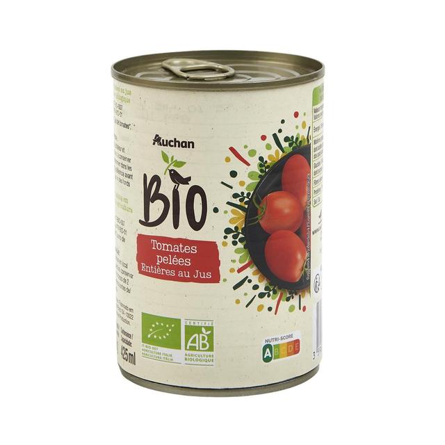 3596710457489 - Auchan BIO - Tomates pelées entières au jus de tomates Bio