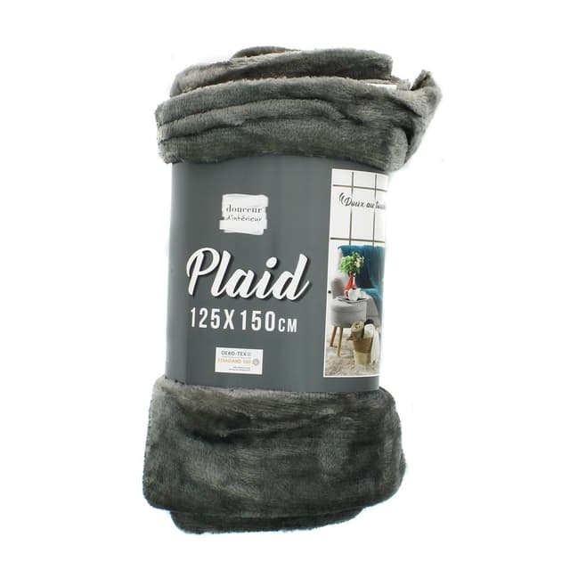 3574386087889 - Douceur D Interieur - Plaid Flanou Gris