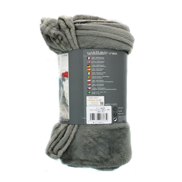 3574386087889 - Douceur D Interieur - Plaid Flanou Gris