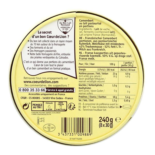 3437331009889 - Coeur de Lion - Camembert 8 portions