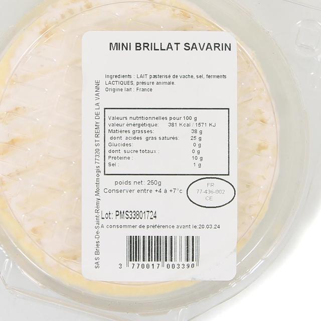 3770017003390 - Les Petites Laiteries - Brillat Savarin IGP - Lait de vache cru