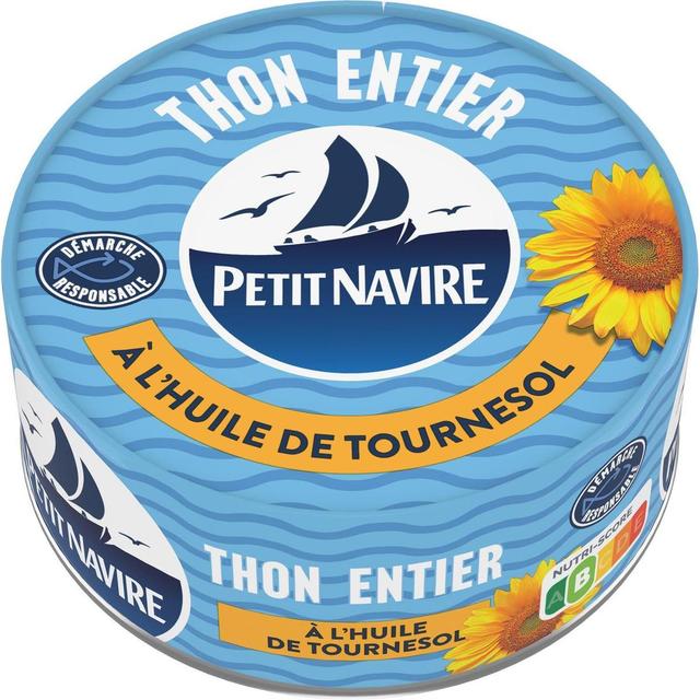 3019081236090 - Petit Navire - Thon Entier à l'Huile de Tournesol