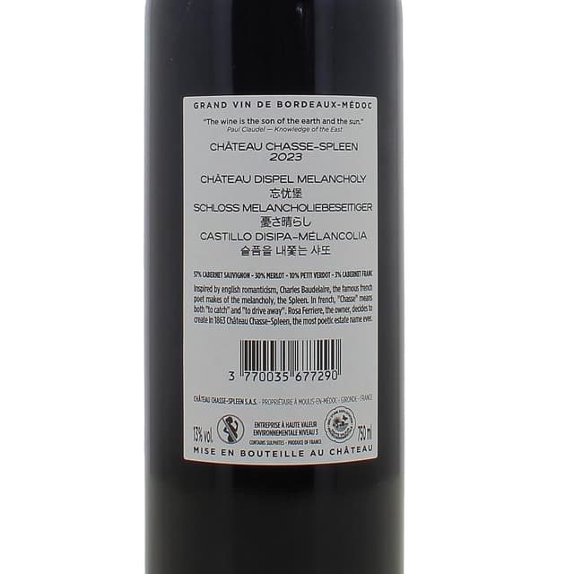 3770035677290 - Moulis AOC - Château Chasse Spleen