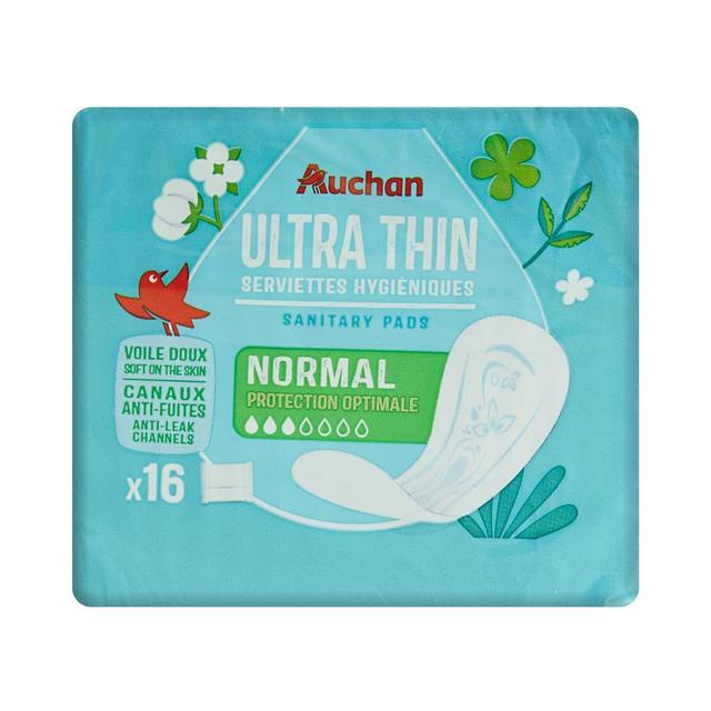 3245678667590 - Auchan - Serviettes hygiéniques sans ailettes regular