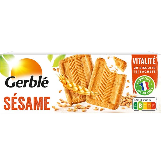 3175681308190 - Gerblé Vitalité - 20 Biscuits Sésame -43% de sucres en moins
