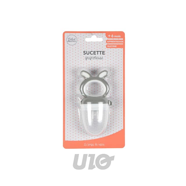3574380649090 - BEBE DOUCEUR - Tétine Grignoteuse Silicone 11cm Gris