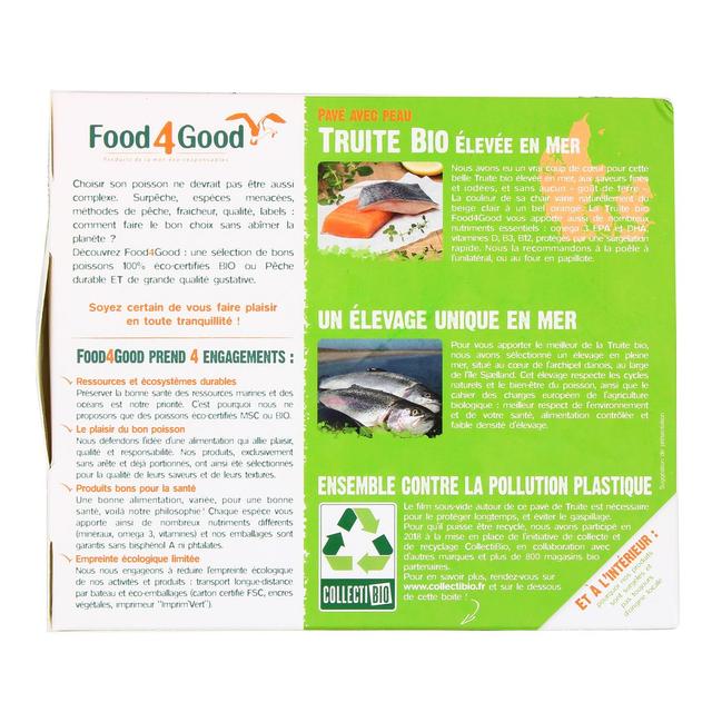 3426434000091 - Food4Good - Pavés de Truite Bio avec peau sans arête élevée en mer