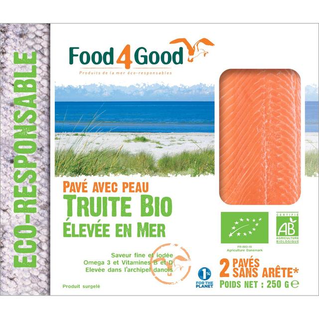 3426434000091 - Food4Good - Pavés de Truite Bio avec peau sans arête élevée en mer