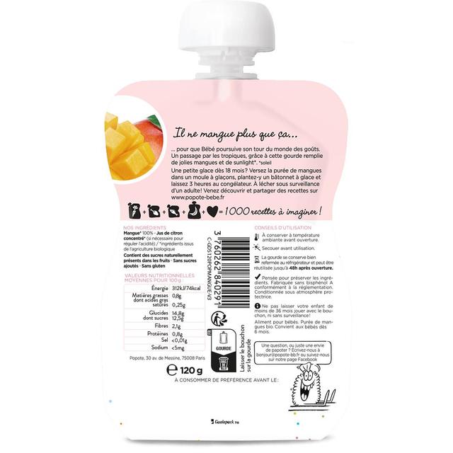 3760262840291 - Popote - Mangue Bio Gourde Bébé Dès 4/6 mois