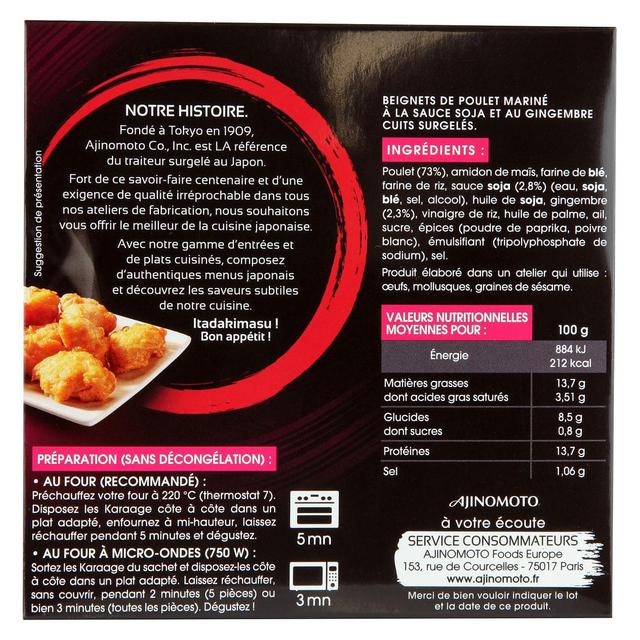 8858639000791 - Ajinomoto - Karaage- Beignets de poulet mariné à la sauce soja et au gingembre