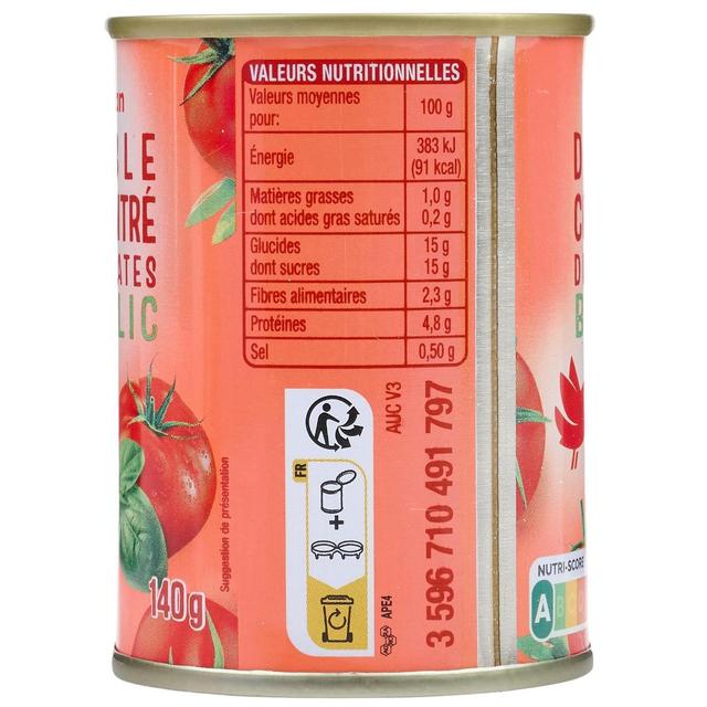 3596710491391 - Auchan - Double concentré de tomates basilic