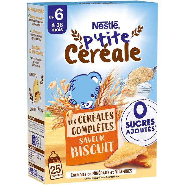 8445291051591 - Nestlé - P'tite Céréale - Céréales Complètes Saveur Biscuit Bébé dès 6 mois