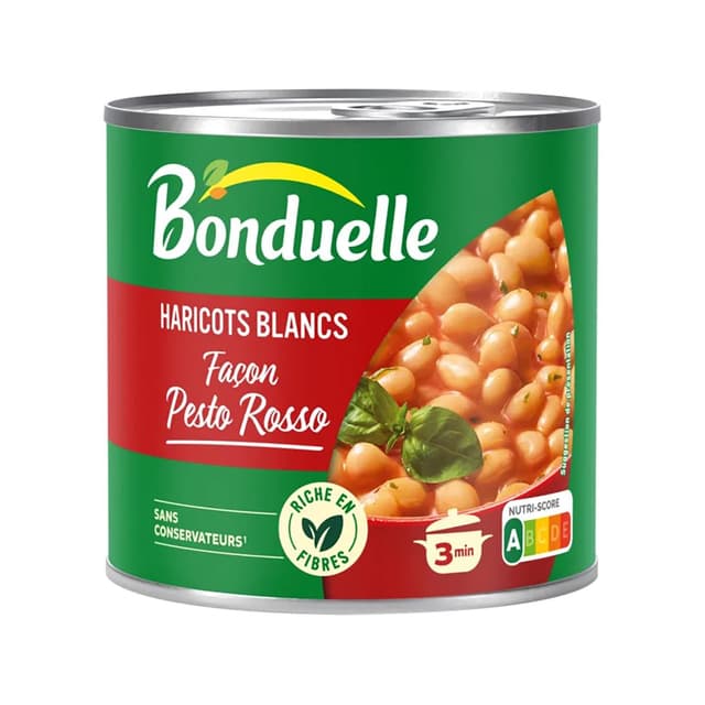 3083681192391 - Bonduelle - Haricots Blancs façon pesto rosso en conserve