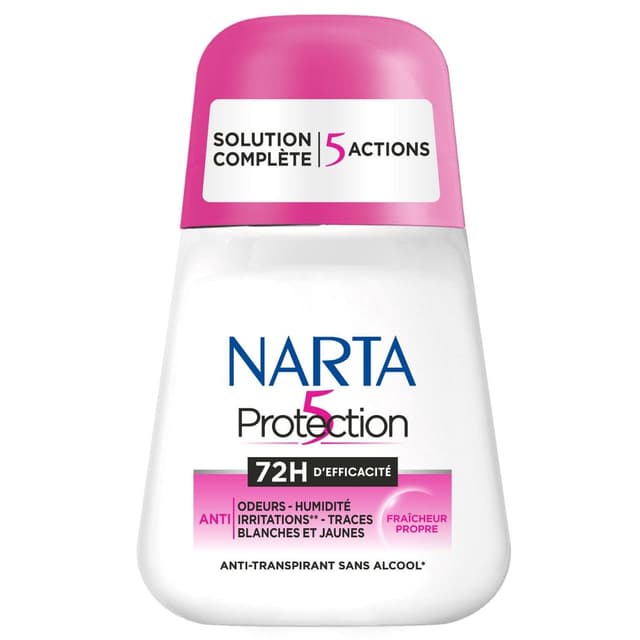 3600551204291 - Narta - Déodorant Bille Protection 5 Anti-Transpirant Sans Alcool Efficacité 72H Fraîcheur Propre