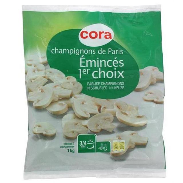 3257980084491 - Cora - Champignons de Paris émincés 1er choix