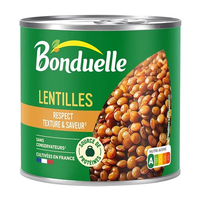3083681085891 - Bonduelle - Lentilles Cuites Vapeur dans très peu de jus en conserve