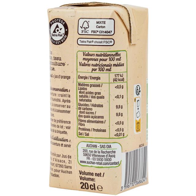 3596710366491 - Auchan BIO - Pur jus d'orange bio