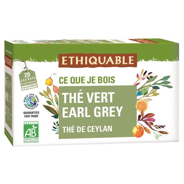 3760278867091 - Ethiquable - Commerce Equitable - Thé Vert Earl Grey Bio de Ceylan - 20 sachets