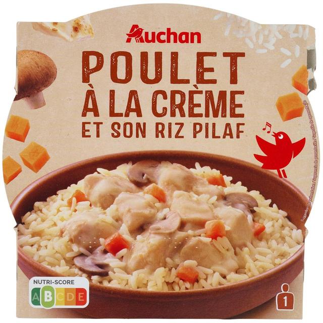 3596710357291 - Auchan - Poulet à la crème et son riz pilaf micro-ondes