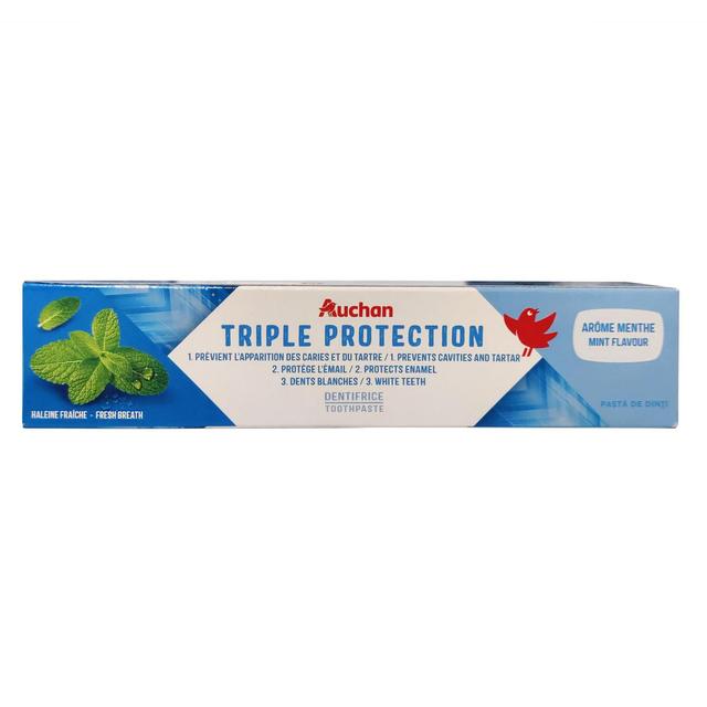 3245678127391 - Auchan - Dentifrice triple protection 3en1