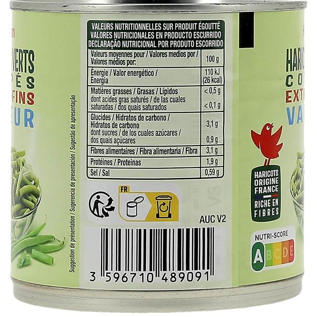 3596710489091 - Auchan - Haricots verts coupés extra fins vapeur